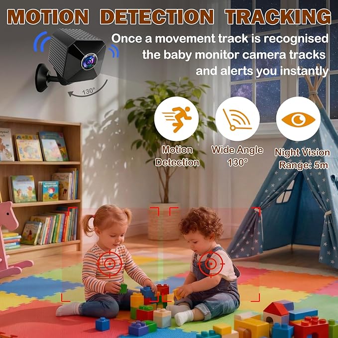 Mini HD 4K Wireless Camera Portable Nanny Cam with Night Vision, Motion Detection, and Phone App Live View - Compact Security Pet Camera for Home/Office 24/7 Cycle Save Video (Cube)