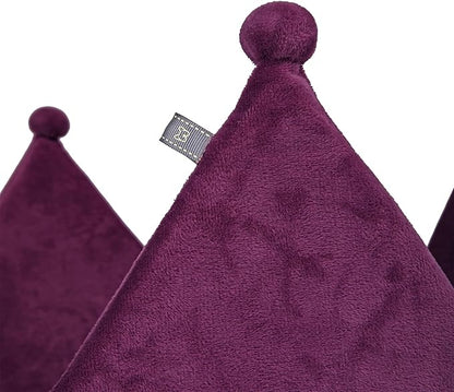 NANDOG Crown Dog Bed for Small Dogs & Cats – Soft Plush Round Pet Bed, Cozy Royal Design, Comfortable Indoor Puppy Bed for Crate or Kennel, Purple, Medium