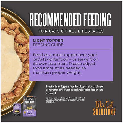 Tiki Cat Solutions Topper, Light, Chicken & Turkey Recipe in Broth, 1.5 oz. Pouch (12 Pack)