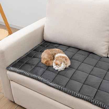 Couch Cover for Dogs Washable Pet Bed Fuzzy Pet Couch Covers Nonslip Couch Slipcover for Dogs, Kids, Pets Friendly Sofa Cover Loveseat Covers (Dark Gray, 21''x59''/Rectangular)