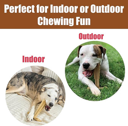SPOT Bam-Bones Plus Coffee Wood T-Bone Dog Chew Toy, Chicken Flavor, Nylon and Coffee Wood Fiber Blend, Durable Chew for Heavy Chewers and Dogs Under 90 lbs, Non-Splintering Dental Chew, 7 Inch