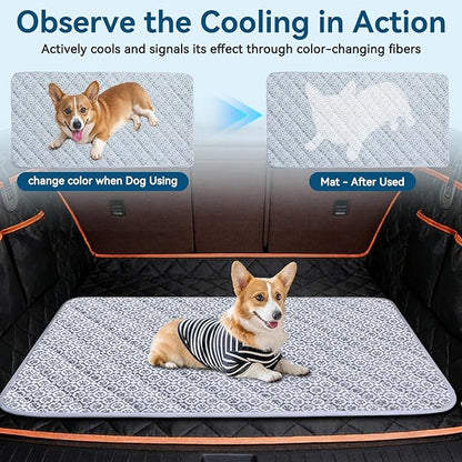 MH MYLUNE HOME Cooling Pet Car Mat for Backseat–Non-Slip Oxford Fabric,Pet-Friendly Seat Covers,Travel Pet Bed,for Backseat/Trucks SUVs Extender Seat Protectors 24.8"x54" inch