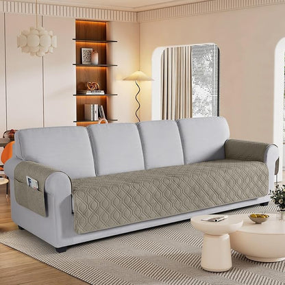VANSOFY Couch Cover, Waterproof Sofa Covers Washable Slipcover Furniture Protector Couch Seat Covers Non-Slip Couch Cover for Dogs, Pets(Oversized Sofa, Khaki)