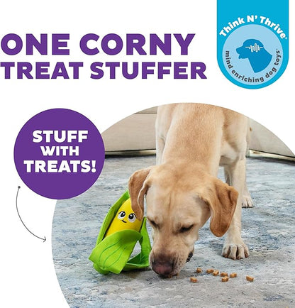 Outward Hound by Nina Ottosson Hide N' Find Interactive Plush Dog Puzzle, Durable Dog Toy, Plush Enrichment Toys, Corn, Multicolored