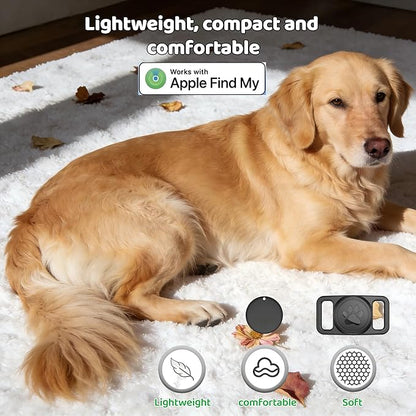 Pet Tracker,GPS Collar for Dogs (iOS Only) Smart tag,Waterproof Compatible with Apple Find My,No Monthly Fee,Advanced Tracking Solution Smart Collar for Pet Safety Ideal Small Large Dogs