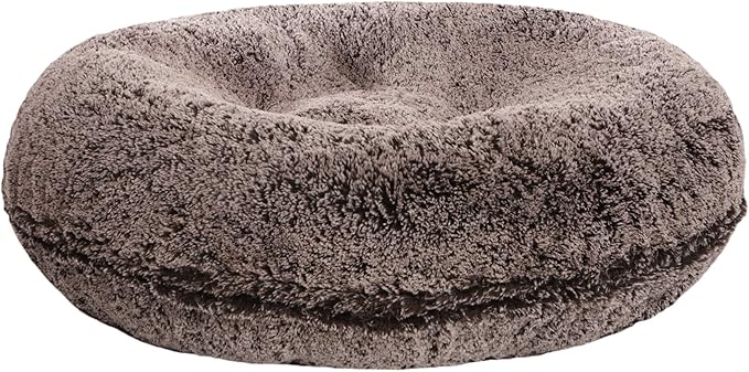 Bessie and Barnie - Luxury Extra Plush Faux Fur Bagel Pet/Dog Bed (Frosted Willow, Me)