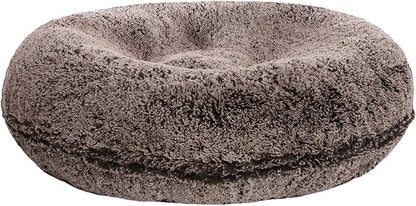 Bessie and Barnie - Luxury Extra Plush Faux Fur Bagel Pet/Dog Bed (Frosted Willow, Me)