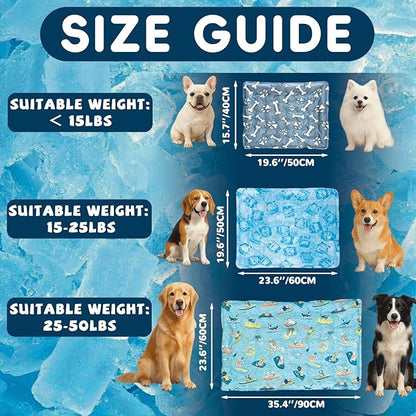 Cooling Pad for Dog,Instant Pet Cool Mat for Puppy,Comfortable Cool Pet Mat for Cat.Portable Dog Bed for Summer. Suitable for Outdoor Summer Crate Pad.Long Time Cooling.Animal(Size-M 15.7 * 19.7in)