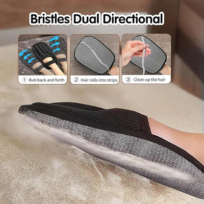 AONEGOLD Pet Hair Glove Removal & Deshedding Comb for Cats and Dogs, Electrostatic Magic Brush for Furniture Laundry Car Seat Reusable Pet Hair Remover Tool Cleaning Supplies(Gloves + Comb)