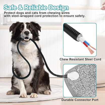 Dog Heating Pad, Pet Heated Mats Puppy Heating Pad for Winter, Whelping Box,Waterproof Heated Pet Bed Mat for Dogs with Chew Resistant Steel Cord(Letter, 28 * 18in)