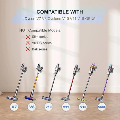 Mini Motorized Brush Head Replacement for Dyson V7 V8 Cyclone V10 V11 V15,Anti-Tangle Hair & Pet Hair Removal Vacuum Attachment Head for Carpeted Stairs,Couch Cushions,Bed,Car Carpet,Curtain