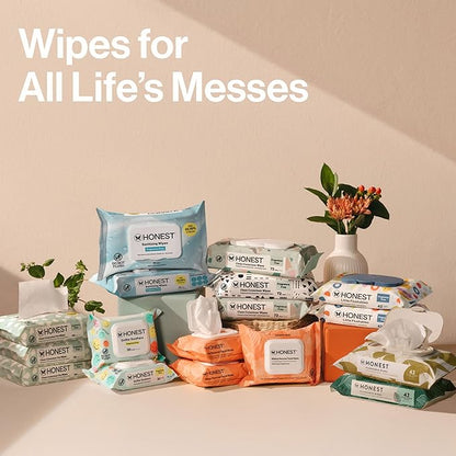 The Honest Company Baby Wipes for Sensitive Skin, Hypoallergenic, Fragrance-Free, Multi-Use, Geo Mood Design, 576 Count (6 Packs of 96)