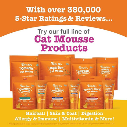 Zesty Paws Cat Mousse Squeezies Puree Cat Treats for Digestion - with Seaweed, Omega Fatty Acids, Antioxidants - Support for Digestive Health Cats - Chicken Flavor - 18 Count
