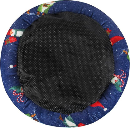 Levtex Home - Gnome for The Holidays - 23in x 14in x 6in - Pet Bed - Playful Christmas Gnomes - Blue, Red, White, Green, Teal, Taupe - 100% Polyester Velour