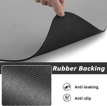HotLive Dog Food Mat - Absorbent Cat Mat for Food and Water, No Stains Pet Feeding Bowl Mat, Easy to Clean Pet Placemats, Quick Dry Dog Water Dispenser Mat for Messy Drinkers | Grey 18"x 28"