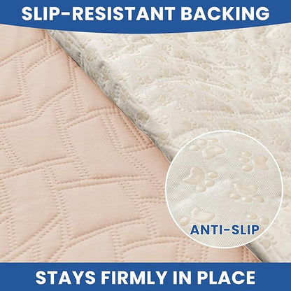 Waterproof Couch Covers for Pets, Waterproof Dog Bed Cover, Anti-Slip Soft Dog Blankets, Couch Cover for Dogs Washable, Pet Blanket for Puppy Large Dogs Cat (30x70 Inch, Beige)