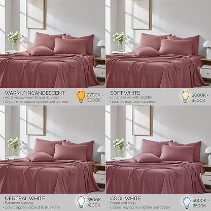 Southshore Fine Living, Inc. 4-Piece, 21-Inch Extra Deep Pocket Twin XL Sheet Set, Terracotta Sheets, Rust Colored Sheets, 2 Standard Size Pillowcases, Marsala