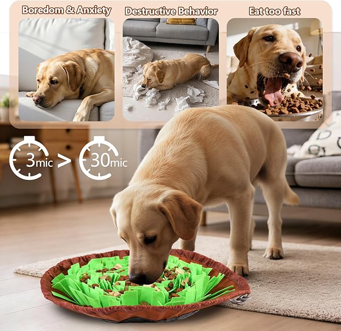 Snuffle Mat for Dogs Cats, Interactive Pet Non Slip Sniff Mat for Slow Eating Cognitive Puzzle Feeder for Enrichment Mental Stimulation Toys Keeping Boredom Away