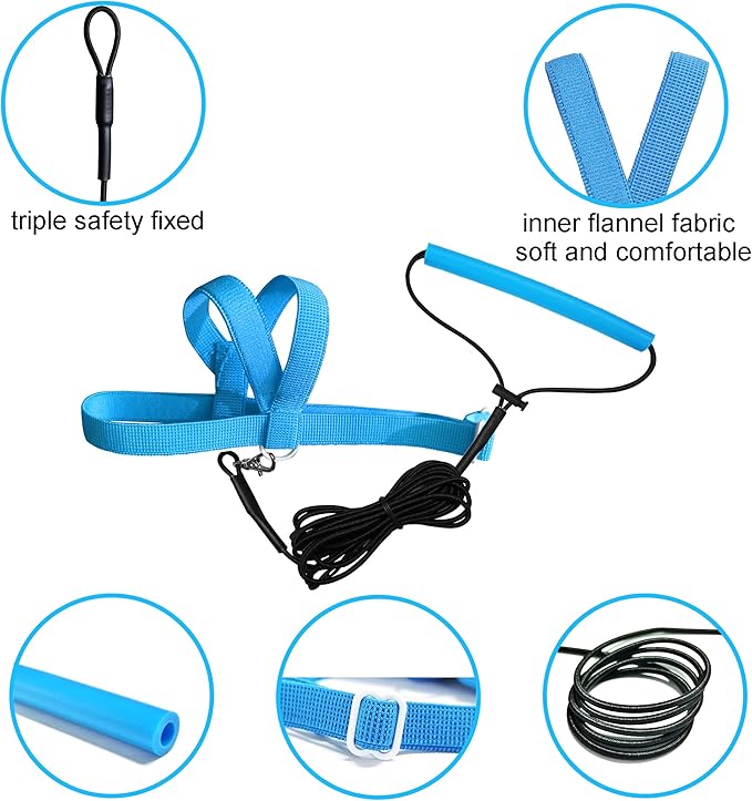 VANFAVORI Adjustable Bird Harness with 80 Inch Leash,Outdoor Flying Training Rope Kit for Bird Parrots Cockatiel S Size Weight 70-120 Grams,Blue