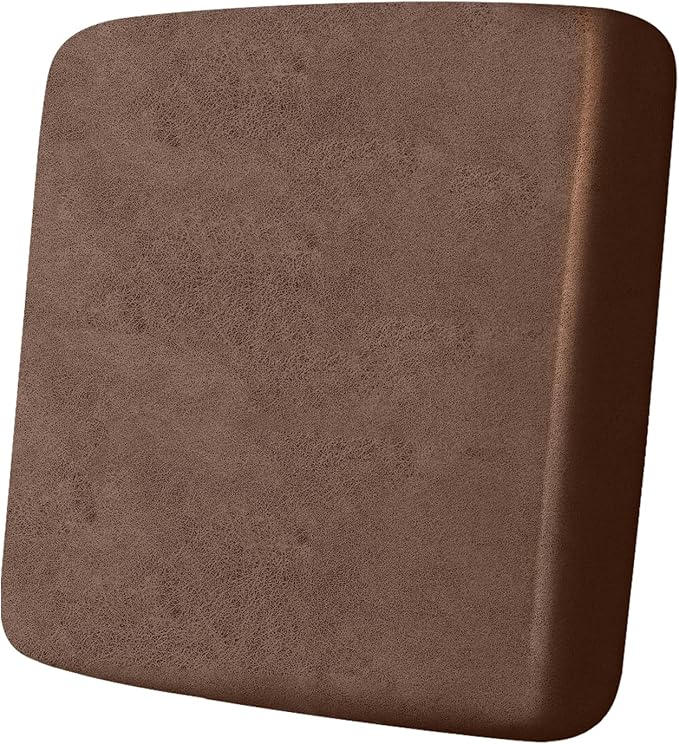 ANARACHON Leather Look Couch Cushion Covers Sofa Seat Slipcovers Sets Couches Furniture Protector for Sectional Armchair Loveseat Pets Kids Stretch Spandex Fabric (1 Cushion Armchair, Brown)