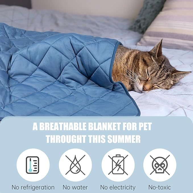 Tuiskusa Premium Cooling Blanket for Dogs Pet Cooling Pads Washable Pet Cool Mat for Cats Hot Weather Puppy Lightweight Throw Calming Pad(40x60 inches)
