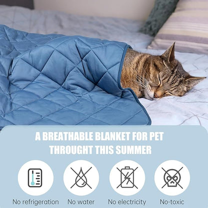 Tuiskusa Premium Cooling Blanket for Dogs Pet Cooling Pads Washable Pet Cool Mat for Cats Hot Weather Puppy Lightweight Throw Calming Pad(28x40 inches)
