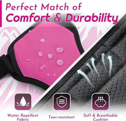 Eagloo Dog Harness Medium Sized Dog, No Pull Service Vest with Reflective Strips and Control Handle, Adjustable and Comfortable for Walking, No Choke Pet Harness with 2 Metal Rings, Rose Red, M