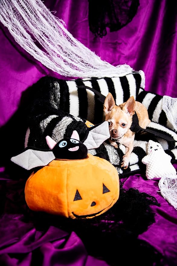 Glow Pups Dog Bed Cozy Sofa, Striped Pattern Cat Bed with Soft Faux Lambswool Cushion, Machine Washable Cotton Blend, Three-Sided Design, Black/White, XX-Large 47.24" L x 27.55" W x 15.75" Th