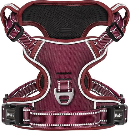 HEELE Dog Harness for Small Dogs No Pull Dog Vest Harness for Small Dog with Soft Padded Handle Reflective for Outdoor Training, Burgundy Red, S