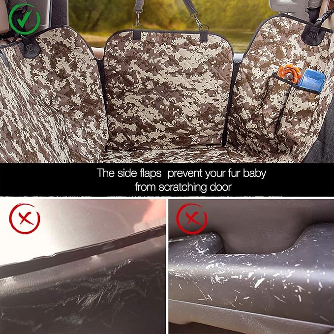 iBuddy Dog Truck Seat Cover with Mesh Window 100% Waterproof Pet Seat Cover Durable Dog Truck Hammock Machine Washable X-Large Against Dirt and Dog Fur for Car and Large SUV, Trucks