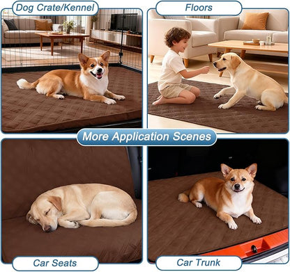 hyha Waterproof Dog Blanket, Reversible Pet Bed Blanket, Soft Sofa Couch Cover for Dogs Washable, Waterproof Pet Couch Covers for Sofa Puppy Cats Furniture Protector(30"x70", Brown/Beige)