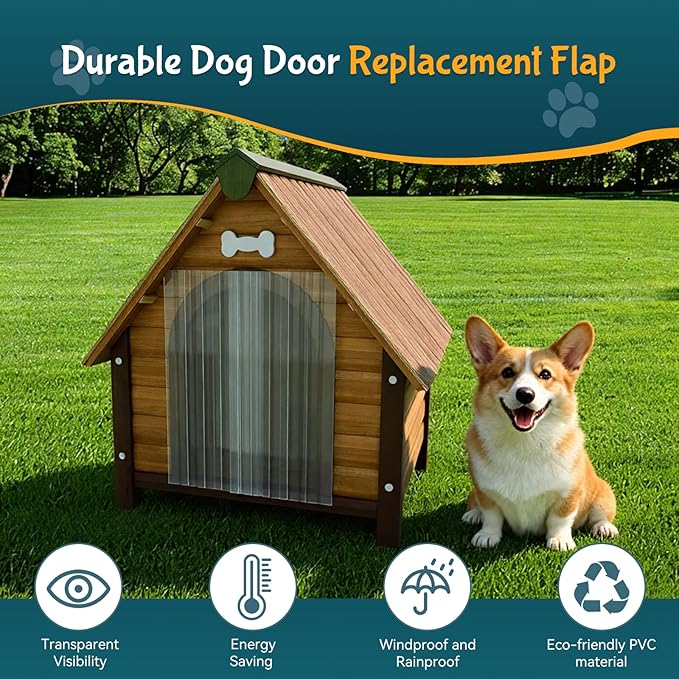Plastic Vinyl Dog Door Strips with Metal Strips, Cat House Flap for DIY Doggie Door - Doghouse Weather Insulation Flap, 7.5 in x 70 in