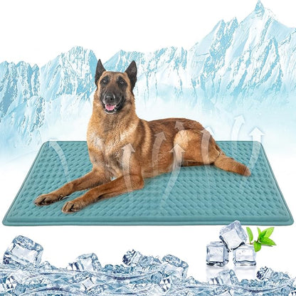 GOLOPET Large Dog Cooling Mat 45x23 in,Ice Breathable Fabric, Solid Silicone Honeycomb Heat Dissipation Structure, Long-Lasting Coolness Cooling Mat for Dogs(Q-Max>0.5) Washable& Non-Toxic