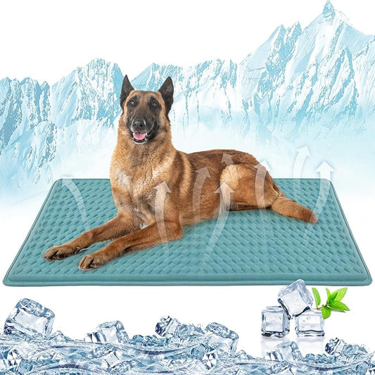 GOLOPET Large Dog Cooling Mat 45x23 in,Ice Breathable Fabric, Solid Silicone Honeycomb Heat Dissipation Structure, Long-Lasting Coolness Cooling Mat for Dogs(Q-Max>0.5) Washable& Non-Toxic