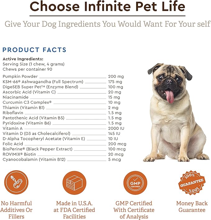 Super Multi-Vitamin Chew with Ashwagandha. Multivitamin for Joint, Skin, Gut, Brain, Bone, Heart & Immune Health - All Natural Ashwagandha, Curcumin, Pumpkin Powder & Vitamin C (90 Chews).