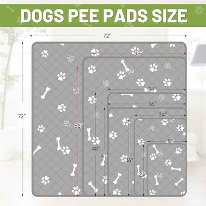 PatiencET Washable Dog Pee Pad, 48" x 65" Extra Large, Super Absorbent Reusable Waterproof Floor & Sofa Protector for Large Dogs, Whelping & Incontinence