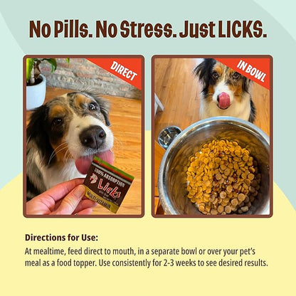Licks Pill Free Dog Multivitamin - Dog Supplement with Vitamin C, D, and Calcium - Multivitamin Pet Supplies - Gel Packets - 30 Use
