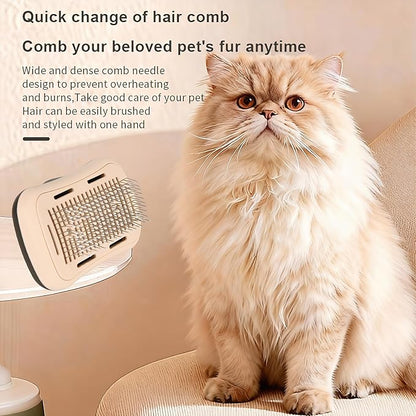 Pet hair blowing comb-Skin Friendly Grooming Tool for Dogs, Cats, and Puppies, Deshedding and Hair Removal for Long and Short Haired Pets (Beige+Dark Grey)