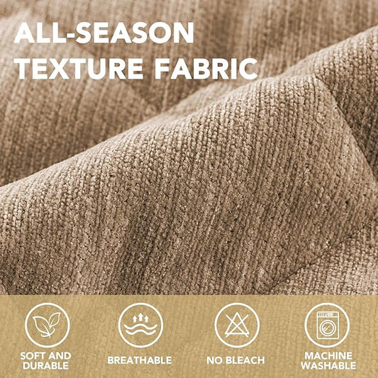 H.VERSAILTEX Chenille Couch Cover for Dogs Washable Soft Fuzzy Extra Large Sofa Slipcovers Sectional Sofa Cover Thick Pet Couch Cover Protector Non-Slip Dog Bed Cover(Khaki, 28" x 134")