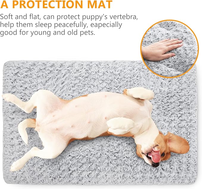 Dog Bed Kennel Pad Washable Anti-Slip Crate Mat for Large Dogs and Cats (36-inch)