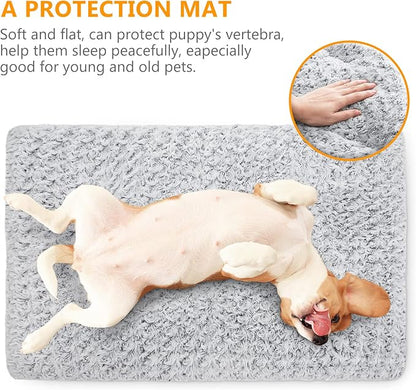 Dog Bed Kennel Pad Washable Anti-Slip Crate Mat for Small Dogs and Cats (24-inch)
