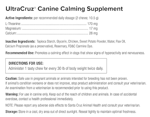 UltraCruz® Canine Calming Supplement, 60 Count