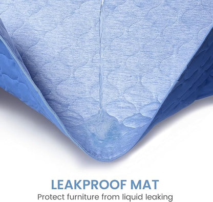 Cozy Bliss Deluxe Leakproof Cooling Blanket for Small Dogs Q-Max 0.5, Soft & Durable Washable Pet Cooling Mat for Hot Weather, Livingroom, Pet Throw & Couch Protector for Cats, Haze Blue, 25"x35"
