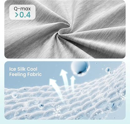 COZY KISS Dog Cooling Mat, Q-Max > 0.4 Leaf Shaped Pet Pad, Liquid Pee Proof Summer Mat for Cats, Washable Sleep Blanket for Bed Couch Floor Indoor, 39x34 inch, Silver Grey