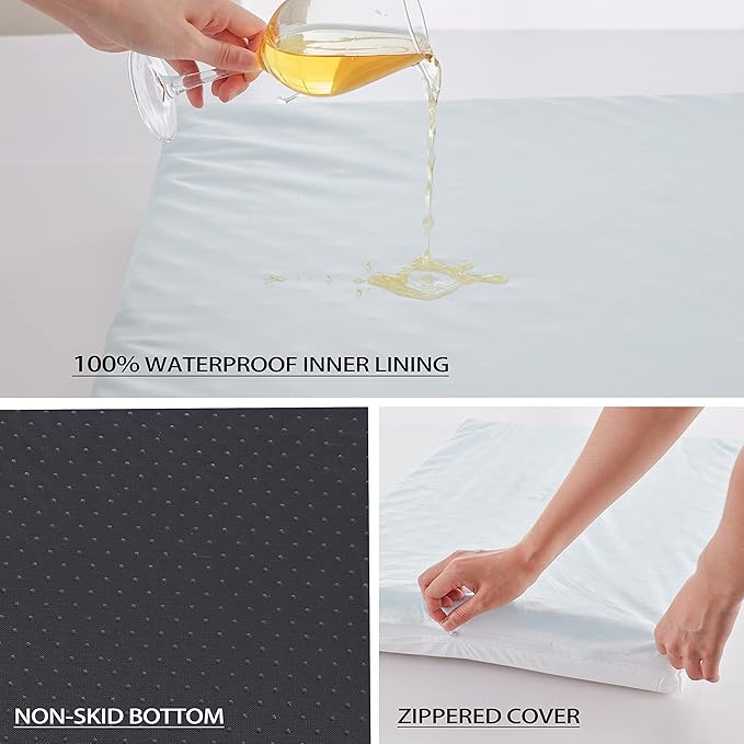 WATANIYA PET Cooling Dog Bed - Memory Foam Washable with Waterproof Liner and Cooling Gel Mattress, Fits up to 130 lbs Pets
