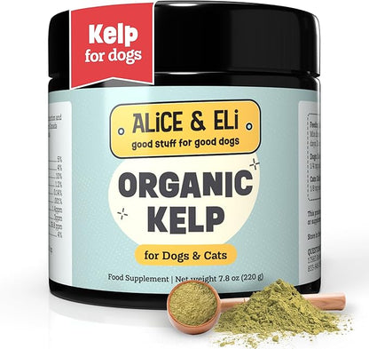 Alice & Eli Organic Kelp Powder for Dogs – Supports Healthy Coat, Thyroid & Immune System - Multivitamin Seaweed Powder from Canada
