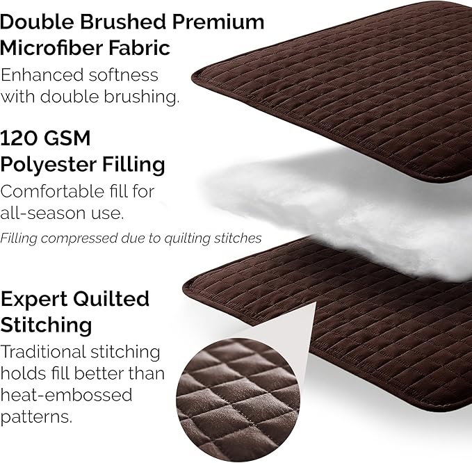 Southshore Fine Living, Inc. Full/Queen Quilt Bedding Set, Comfy Microfiber Coverlet, Queen Size Bedspread, Stain and Pet Hair Resistant Bedding, Full Size Quilt Set w/2 Shams, Chocolate Brown