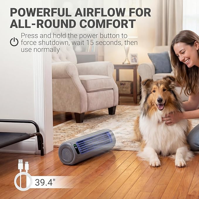 Tailwaggz Elevated Outdoor Dog Bed with Fan - Cooling Dog Bed for Large Dogs, Waterproof Cot Easy to Assemble, 3 Wind Speed, Raised Dog Bed with Washable Mesh Cover, Durable, Non Slip, Up to 105 lbs