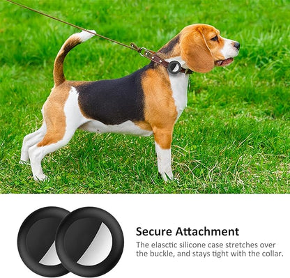 SimpleThings Air-tag Cat Collar Holder, Pet Silicone Protective Case for Air-tag, 2Pack Waterproof Case Cover for Apple Air-tag Cat Dog Pet Collar Within 3/8 inch