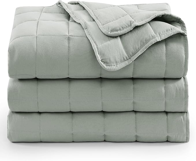 Casa Platino Quilted Blanket Full Size - Pre Washed - Soft & Lightweight- All Season Full Blanket - Premium Microfiber Down Alternative Bed Blankets - Mineral